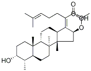 (3ALPHA,4ALPHA,8ALPHA,9BETA,13ALPHA,14BETA,16BETA,17Z)-16-(乙酰氧基)-3-羟基-29-去甲达马-17(20),24-二烯-21-酸,1013937-16-0,结构式