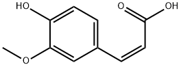 (Z)-3-(4-ヒドロキシ-3-メトキシフェニル)アクリル酸 化学構造式