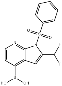 Boronic acid, B-[2-(difluoroMethyl)-1-(phenylsulfonyl)-1H-pyrrolo[2,3-b]pyridin-4-yl]- Struktur