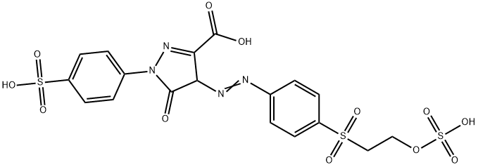 4,5-ジヒドロ-4-[4-[2-(スルホオキシ)エチルスルホニル]フェニルアゾ]-5-オキソ-1-(4-スルホフェニル)-1H-ピラゾール-3-カルボン酸 化学構造式