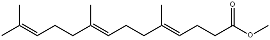 4,8,12-Tetradecatrienoic acid, 5,9,13-trimethyl-, methyl ester, (4E,8E)-,10154-05-9,结构式