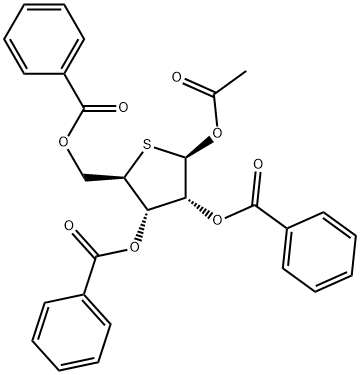 2,3,5-Tri-O-benzoyl-1-O-acetyl-4-thio-D-ribofuranose Struktur