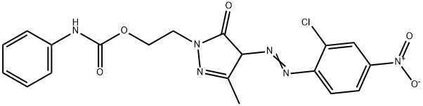 2-[4-[(2-chloro-4-nitrophenyl)azo]-2,4-dihydro-5-methyl-3-oxo-3H-pyrazol-2-yl]ethyl carbanilate|2-[4-[(2-CHLORO-4-NITROPHENYL)AZO]-2,4-DIHYDRO-5-METHYL-3-OXO-3H-PYRAZOL-2-YL]ETHYL CARBANILATE
