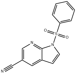1-ベンゼンスルホニル-1H-ピロロ[2,3-B]ピリジン-5-カルボニトリル 化学構造式