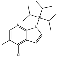4-氯-5-碘-1-(三异丙基甲硅烷基)-1H-吡咯并[2,3-B]吡啶 结构式