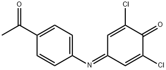 4-[(p-Acetylphenyl)imino]-2,6-dichloro-2,5-cyclohexadien-1-one Struktur