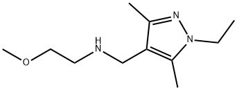 N-[(1-エチル-3,5-ジメチル-1H-ピラゾール-4-イル)メチル]-2-メトキシエタンアミン 化学構造式