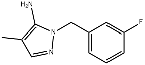 1-(3-フルオロベンジル)-4-メチル-1H-ピラゾール-5-アミン 化学構造式