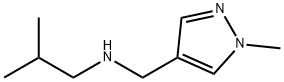 2-メチル-N-[(1-メチル-1H-ピラゾール-4-イル)メチル]プロパン-1-アミン 化学構造式