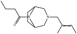 8-Butyryl-3-(2-methyl-2-butenyl)-3,8-diazabicyclo(3.2.1)octane Structure