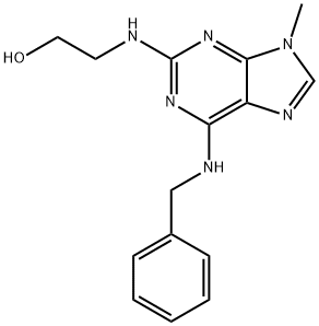 2-[[9-メチル-6-[(フェニルメチル)アミノ]-9H-プリン-2-イル]アミノ]エタノール 化学構造式