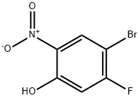 4-ブロモ-5-フルオロ-2-ニトロフェノール 化学構造式