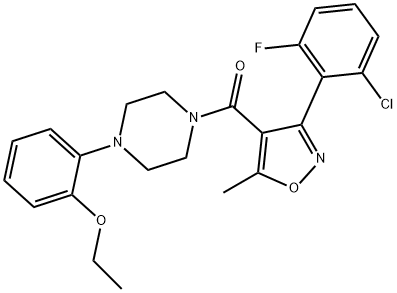 Methanone, [3-(2-chloro-6-fluorophenyl)-5-methyl-4-isoxazolyl][4-(2-ethoxyphenyl)-1-piperazinyl]- Struktur