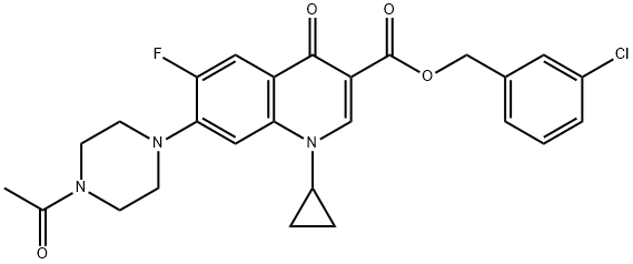 3-Quinolinecarboxylic acid, 7-(4-acetyl-1-piperazinyl)-1-cyclopropyl-6-fluoro-1,4-dihydro-4-oxo-, (3-chlorophenyl)Methyl ester|