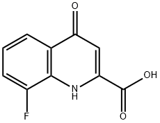 8-フルオロ-4-オキソ-1,4-ジヒドロキノリン-2-カルボン酸 化学構造式