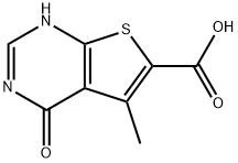 5-メチル-4-オキソ-3,4-ジヒドロチエノ[2,3-D]ピリミジン-6-カルボン酸 化学構造式