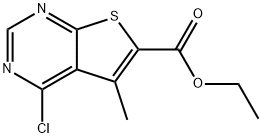 4-氯-5-甲基噻吩并[2,3-D]嘧啶-6-甲酸乙酯, 101667-98-5, 结构式