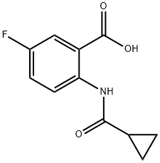 2-(环丙甲酰氨基)-5-氟苯甲酸,1016869-97-8,结构式