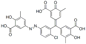 5-[[2-Chloro-5-[(3-carboxy-4-hydroxy-5-methylphenyl)azo]phenyl](3-carboxy-5-methyl-4-oxo-2,5-cyclohexadien-1-ylidene)methyl]-2-hydroxy-3-methylbenzoic acid Struktur