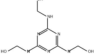 (1,3,5-トリアジン-2,4,6-トリイルトリスイミノ)トリスメタノール 化学構造式