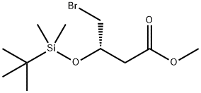 (S)‐(-)‐4‐ブロモ‐3‐TERT‐ブチルジメチルシリルオキシブタン酸メチル 化学構造式