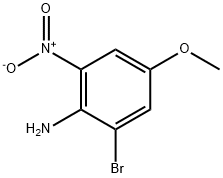 2-ブロモ-4-メトキシ-6-ニトロアニリン 化学構造式