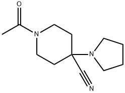 1-acetyl-4-pyrrolidin-1-ylpiperidine-4-carbonitrile(SALTDATA: FREE) Structure