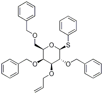 苯基3-O-烯丙基-2,4,6-三-O-苄基-1-硫代-Β-D-吡喃半乳糖苷 结构式