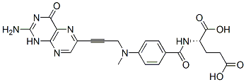 (2S)-2-[[4-[(2-amino-4-oxo-1H-pteridin-6-yl)methyl-prop-2-ynyl-amino]b enzoyl]amino]pentanedioic acid Struktur