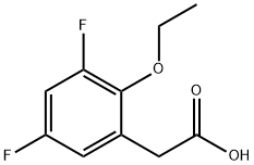 2-エトキシ-3,5-ジフルオロフェニル酢酸 化学構造式