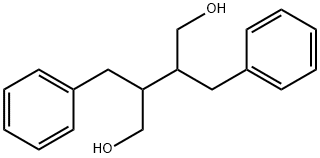 2,3-ジベンジルブタン-1,4-ジオール 化学構造式