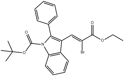 3-(2-BROMO-2-ETHOXYCARBONYL-VINYL)-2-PHENYL-INDOLE-1-CARBOXYLIC ACID TERT-BUTYL ESTER Structure