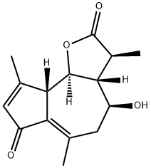 (3S)-3,3aβ,4,5,9aβ,9bα-ヘキサヒドロ-4β-ヒドロキシ-3β,6α,9-トリメチルアズレノ[4,5-b]フラン-2,7-ジオン 化学構造式