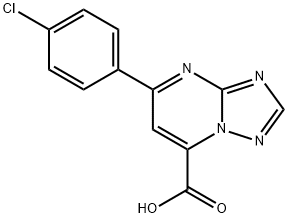 5-(4-クロロフェニル)[1,2,4]トリアゾロ[1,5-A]ピリミジン-7-カルボン酸 化学構造式