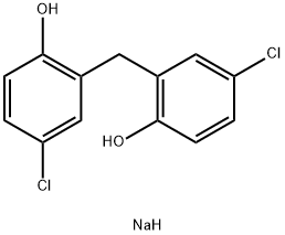 SODIUM HYDROGEN 2,2'-METHYLENEBIS[4-CHLOROPHENOLATE] 结构式