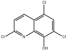 2,5,7-トリクロロキノリン-8-オール 化学構造式