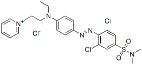 1-[2-[[4-[[2,6-二氯-4-[(二甲氨基)磺酰基]苯基]偶氮]苯基]乙胺基]乙基]吡啶氯化盐 结构式