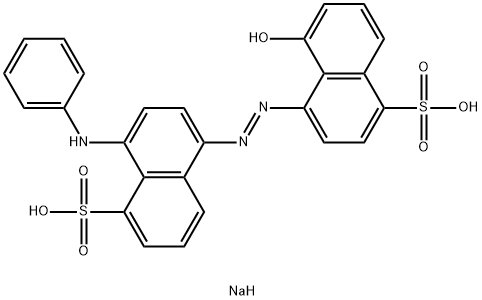 5-Hydroxy-4-[[4-(phenylamino)-5-sulfo-1-naphthalenyl]azo]-1-naphthalenesulfonic acid disodium salt Struktur
