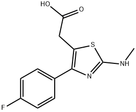 [4-(4-Fluoro-phenyl)-2-methylamino-thiazol-5-yl]-acetic acid Struktur