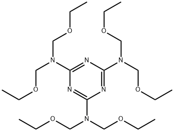 N,N,N',N',N'',N''-Hexakis(ethoxymethyl)-1,3,5-triazine-2,4,6-triamine Struktur