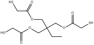 2-[(メルカプトアセチルオキシ)メチル]-2-エチル-1,3-プロパンジオールビス(メルカプトアセタート) 化学構造式