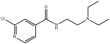 2-クロロ-N-[2-(ジエチルアミノ)エチル]ピリジン-4-カルボキサミド 化学構造式
