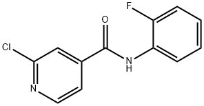2-クロロ-N-(2-フルオロフェニル)ピリジン-4-カルボキサミド 化学構造式