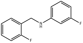 3-フルオロ-N-(2-フルオロベンジル)アニリン 化学構造式