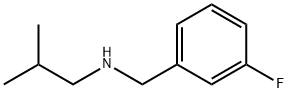 N-(3-氟苄基)-2-甲基-1-丙胺, 1019578-68-7, 结构式