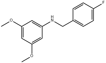 3,5-二甲氧基-N-(4-氟苄基)苯胺, 1019590-96-5, 结构式