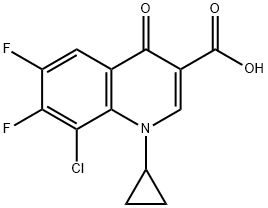 8-クロロ-1-シクロプロピル-6,7-ジフルオロ-4-オキソ-1,4-ジヒドロキノリン-3-カルボン酸 化学構造式