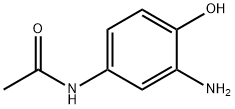 N-(3-アミノ-4-ヒドロキシフェニル)アセトアミド 化学構造式