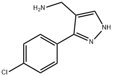 [3-(4-氯苯基)-2H-吡唑-4-基]甲胺, 1020052-19-0, 结构式