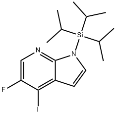 5-FLUORO-4-IODO-1-(TRIISOPROPYLSILYL)-1H-PYRROLO[2,3-B]PYRIDINE Struktur